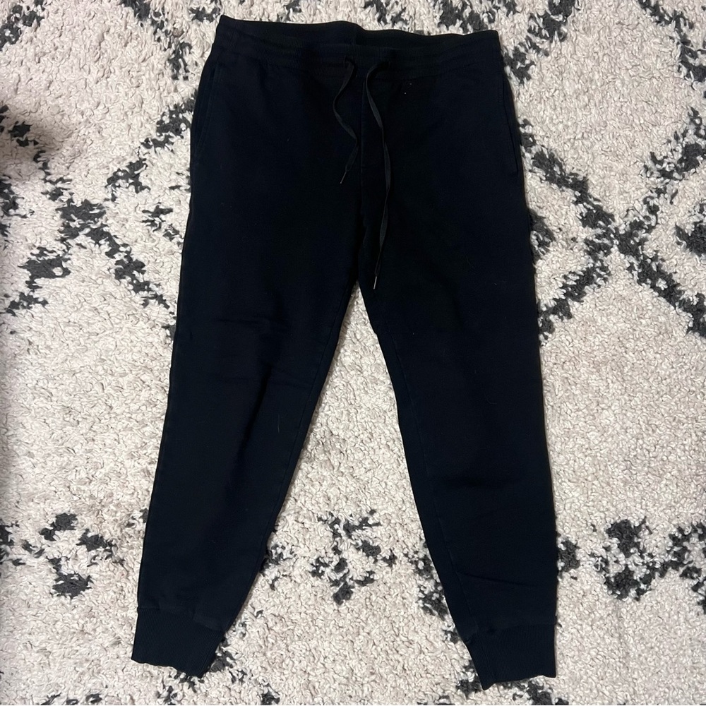 Theory Terry Black Joggers Sweatpants Stretchy Tie Waist Women’s Size Medium